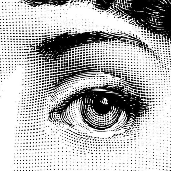 EVIL EYE PROTECTION ANTIQUE ART PENDANT NECKLACE SILVER FORNASETTI 17 Inch - Picture 3 of 7